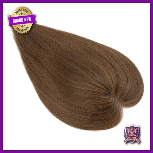 Human Hair Topper with Lace Base 3.15x4.53 Inches Clip-in Volume Styling main image 4